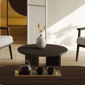 Mesa auxiliar Bratislava redonda de madera maciza - uso de oficina