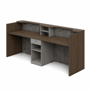 Reception desk Savjo in wood with storage