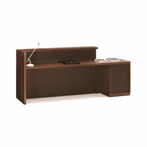 Reception desk Umeza in wood with storage unit