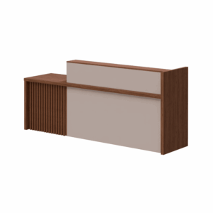 Reception desk Visby in wood - classic style with storage unit