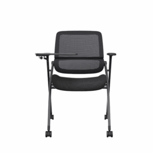 Chaise Ariel-B empilable à double dossier avec roulettes et tablette