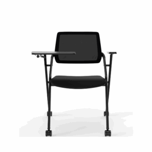 Stackable Raquil-B armchair with armrests and tablet