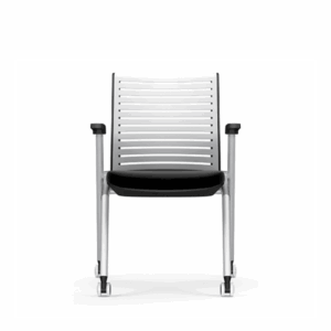 Stackable Tec-B lounge chair with armrests and casters