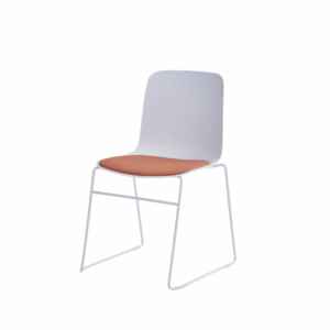 Stackable plastic Viva lounge chair with cushion