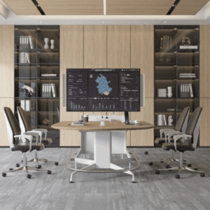 Table de réunion multimédia 7.0 en acier inoxydable