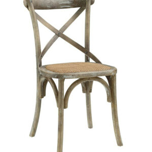 Chaise crossback siège en rotin