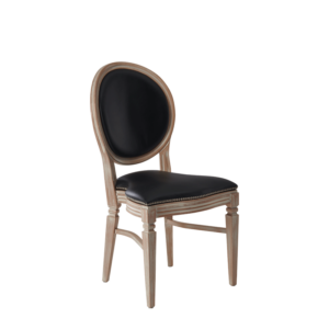 Medallion chair with light wood frame