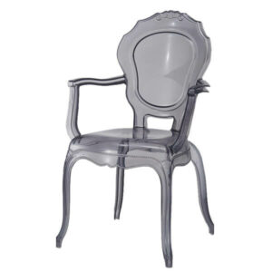 Chaise Belle epoque avec accoudoirs transparente