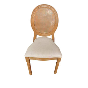 Medallion resin chair with light wood frame