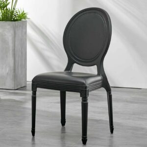Medallion resin chair with black frame