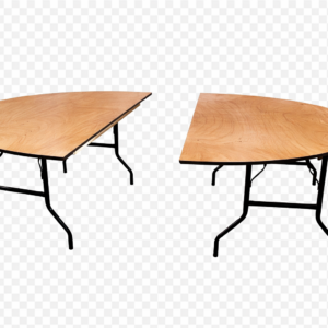 Folding half-round wooden table 183cm