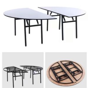 Folding half-round table (set of 2) PVC 280cm