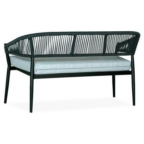 Banc extérieur avec assise en corde tressée