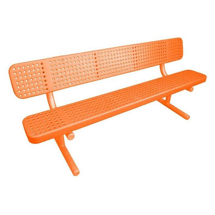 Banc perforé VOLGA en métal avec dossier – 183 cm