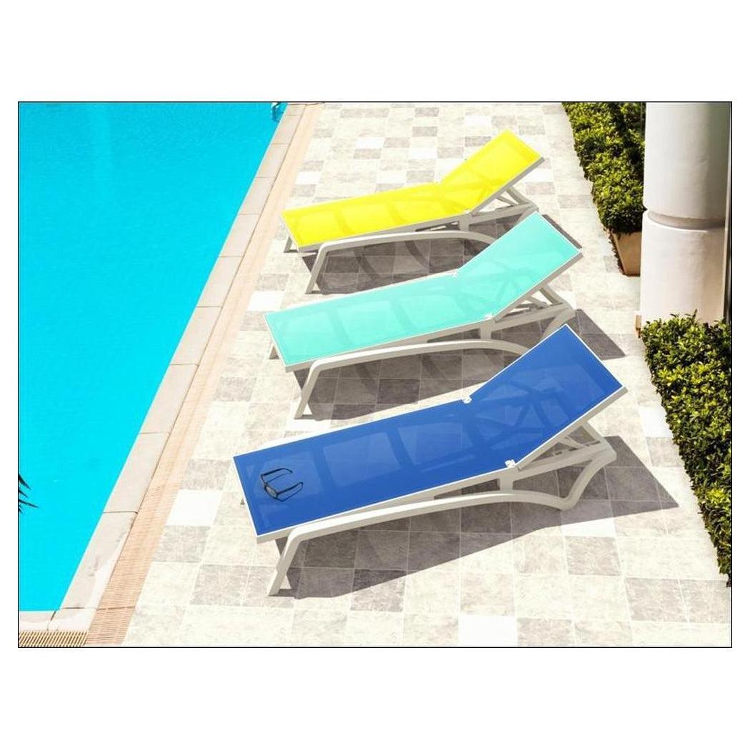 Chaise longue extérieure ACAPULCO avec toile tendue