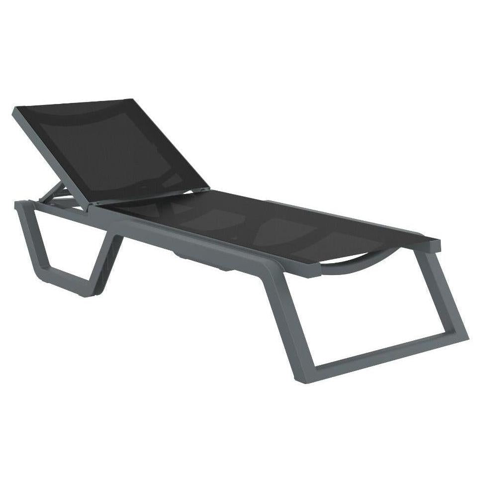 Chaise longue empilable extérieure 5STARS– légère, dossier réglable