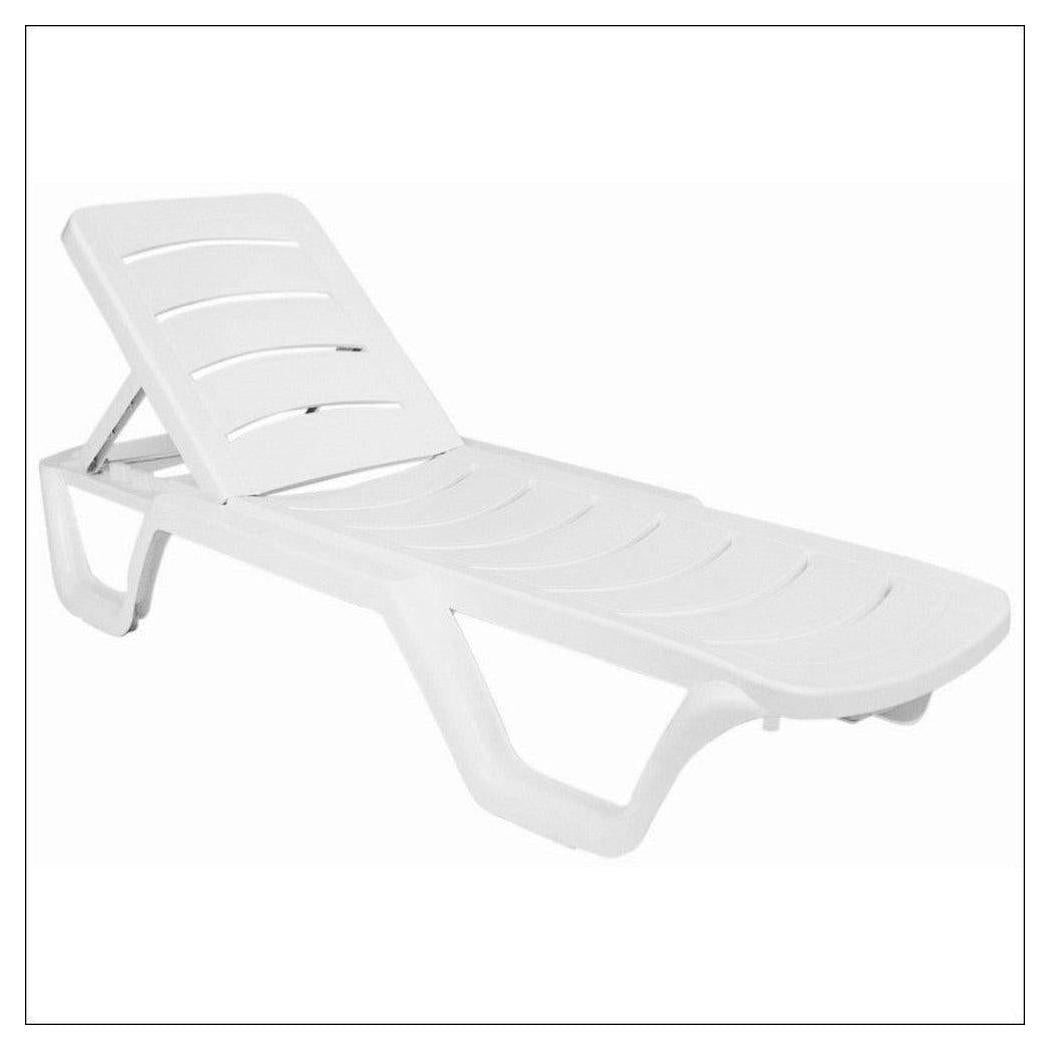 Chaise longue de piscine extérieure – coloris blanc