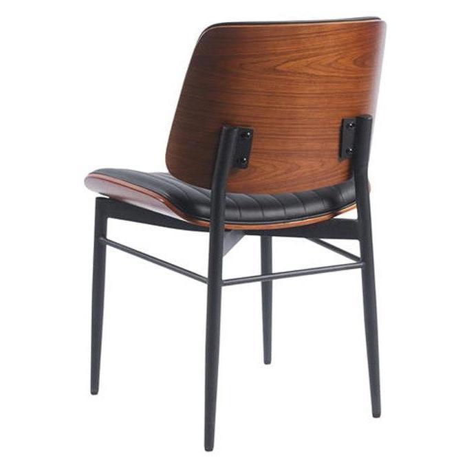 Chaise interior de metal estilo mediados del siglo - asiento y respaldo de vinilo