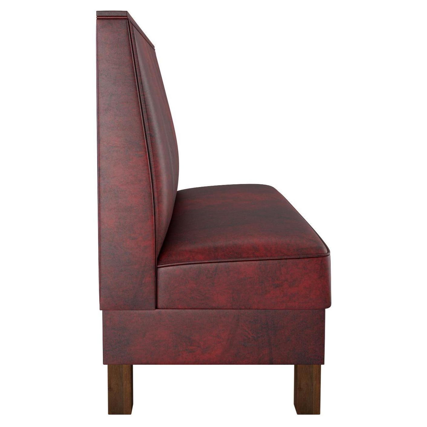 Banquette with 6-channel backrest and legs