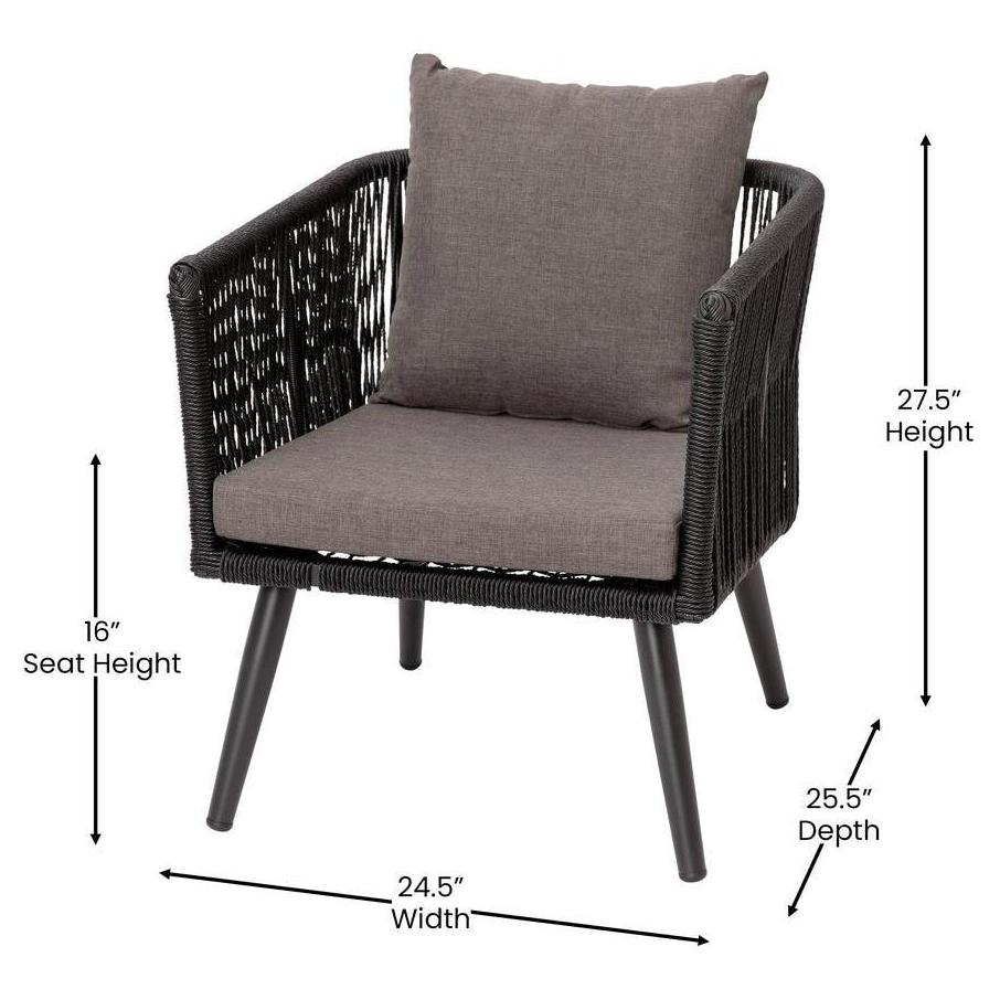 Garden furniture MONICA woven 4 pieces all seasons