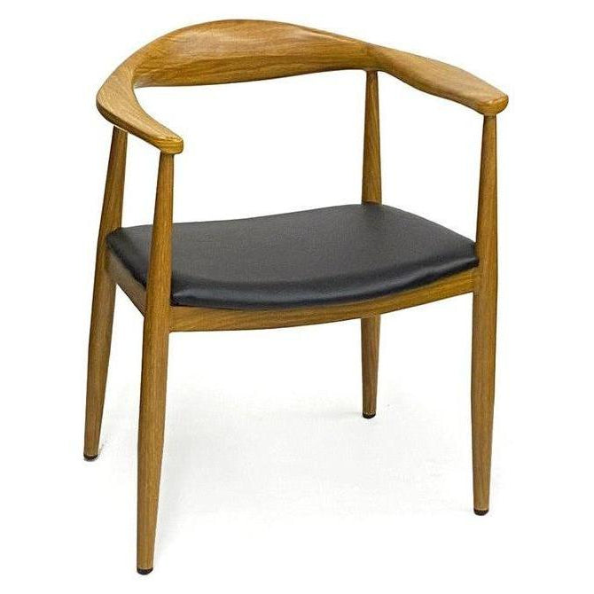 Fauteuil métal effet bois style mid-century