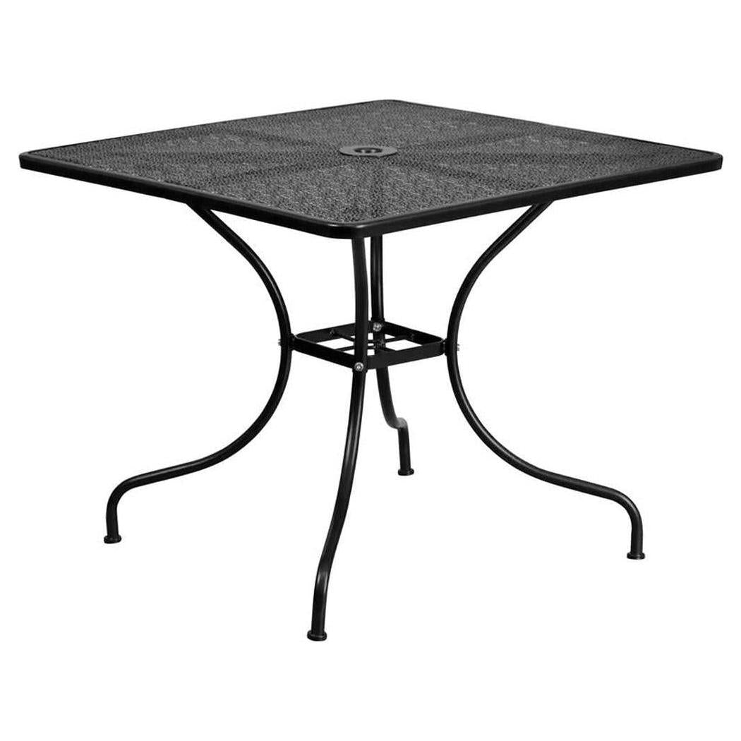 Outdoor terrace table in steel - square 90 cm top