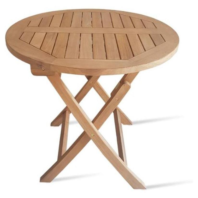 Table pliante SOFIA ronde en teck – usage repas