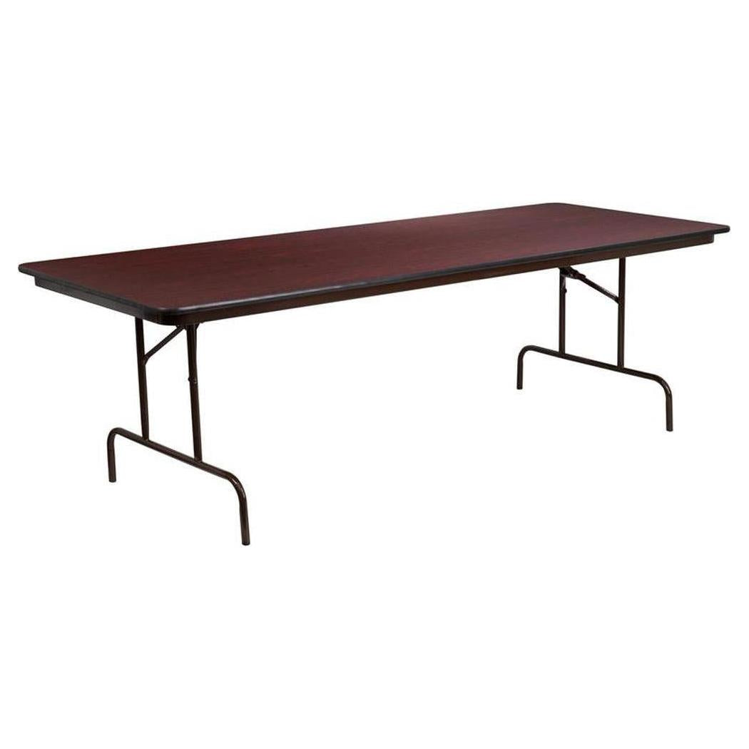 Folding banquet table in melamine laminate with mahogany finish - 244 cm