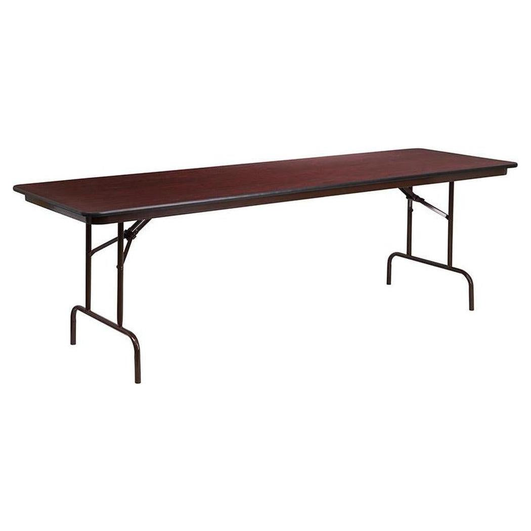 Folding banquet table in high-pressure laminate with mahogany finish - 244 cm