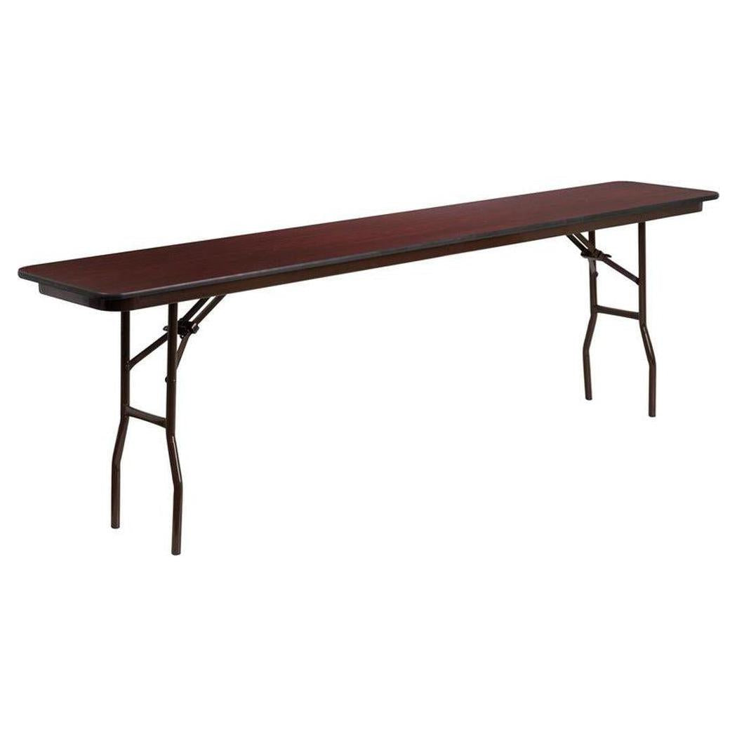 Table pliante formation en stratifié mélaminé finition acajou – 244 cm
