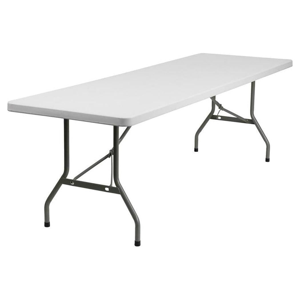Folding plastic table in white - 244 cm
