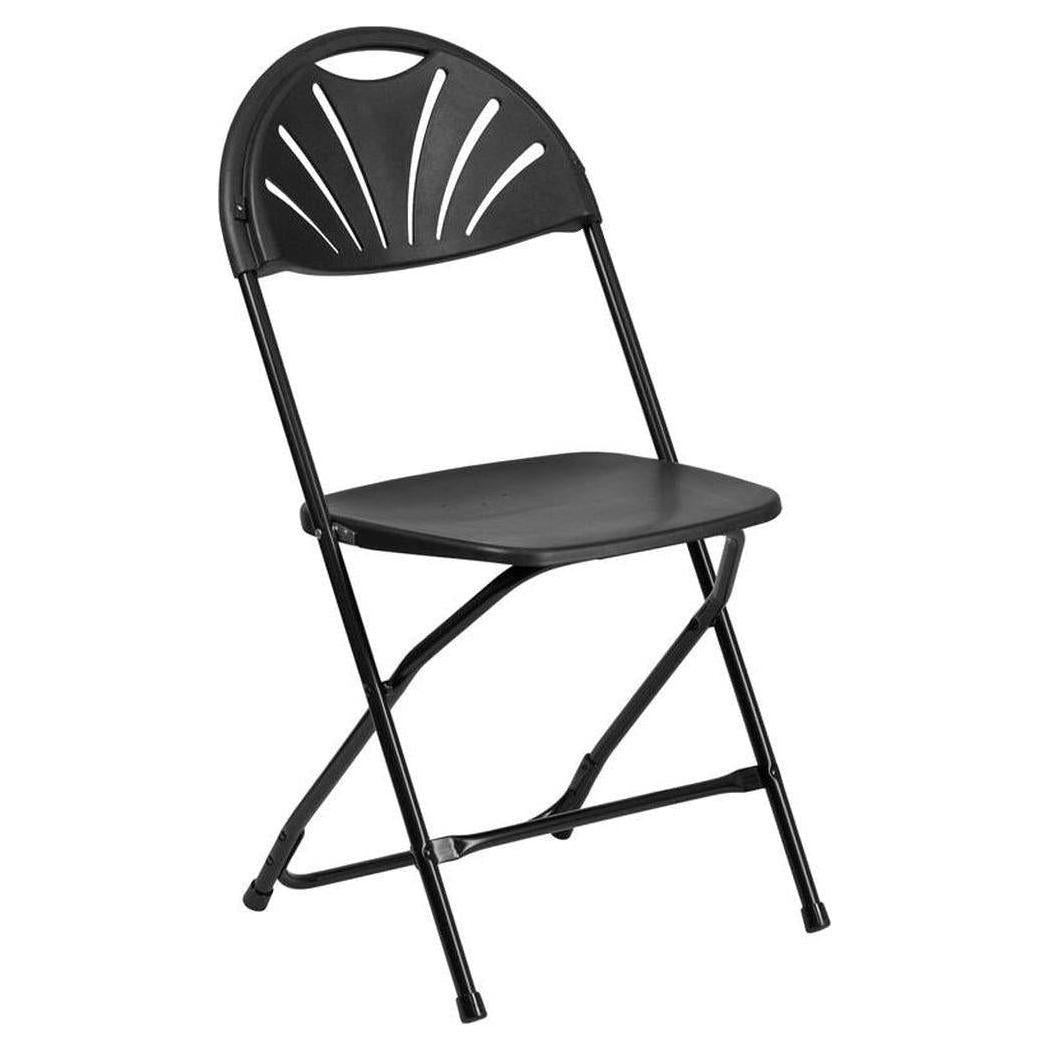 Chaise plegable de plástico blanco - respaldo perforado - capacidad de 295 kg