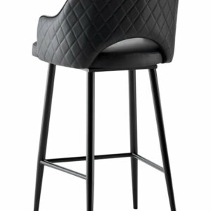 Taburete de bar interior de acero - asiento de vinilo - respaldo acolchado