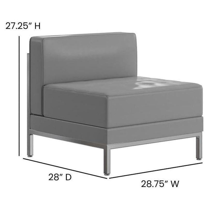 TITAN DREAMS – fauteuil central en LeatherSoft gris