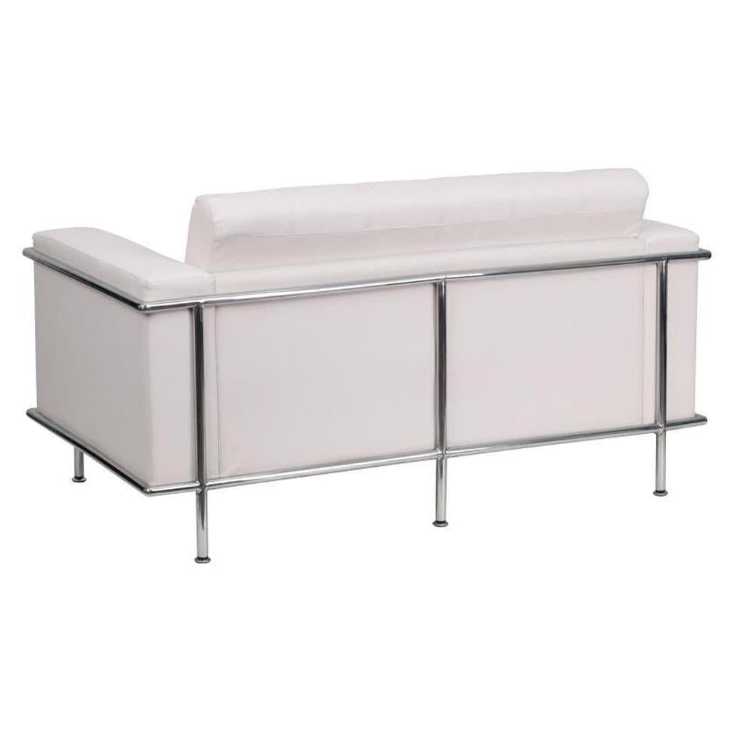 TITAN LOIS – canapé deux places en LeatherSoft blanc avec structure enveloppante