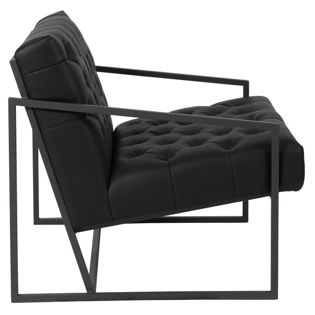 TITAN ALAMO – fauteuil lounge capitonné en LeatherSoft noir