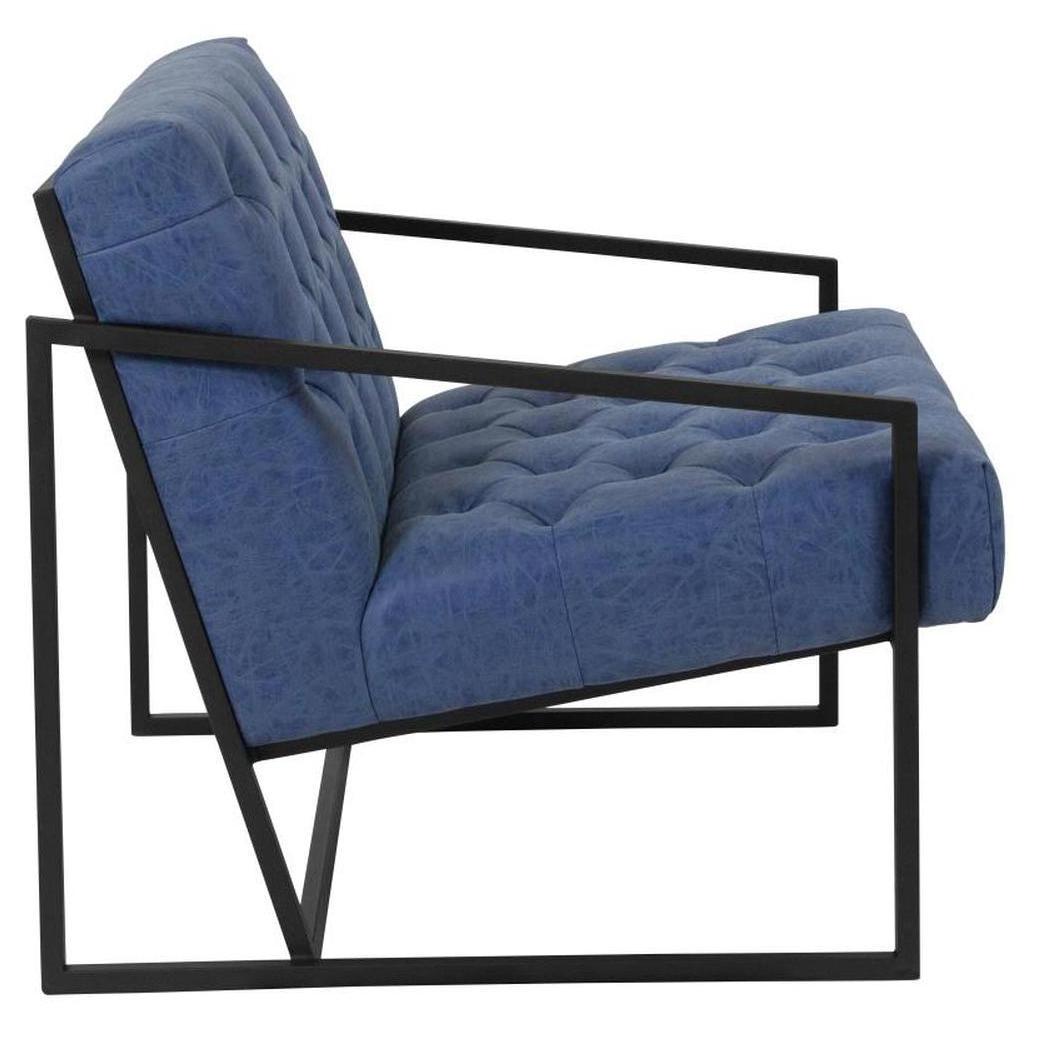 TITAN ALAMO – fauteuil lounge capitonné en LeatherSoft bleu