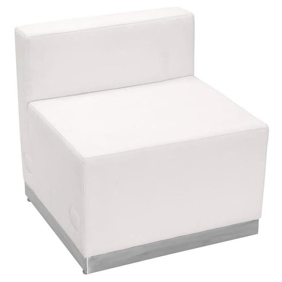 TITAN CEDRIC – fauteuil en LeatherSoft blanc avec piétement inox brossé