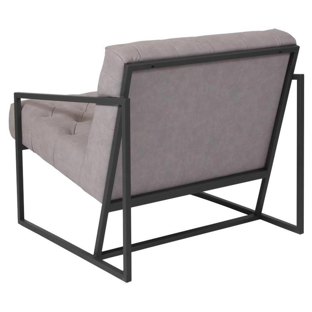 TITAN ALAMO – fauteuil lounge capitonné en LeatherSoft gris clair