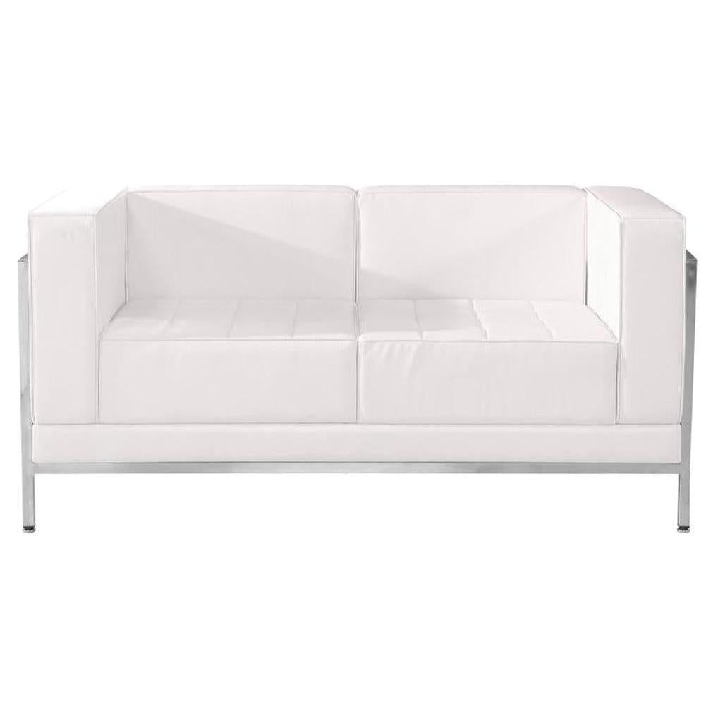 TITAN DREAMS – canapé deux places en LeatherSoft blanc avec structure enveloppante