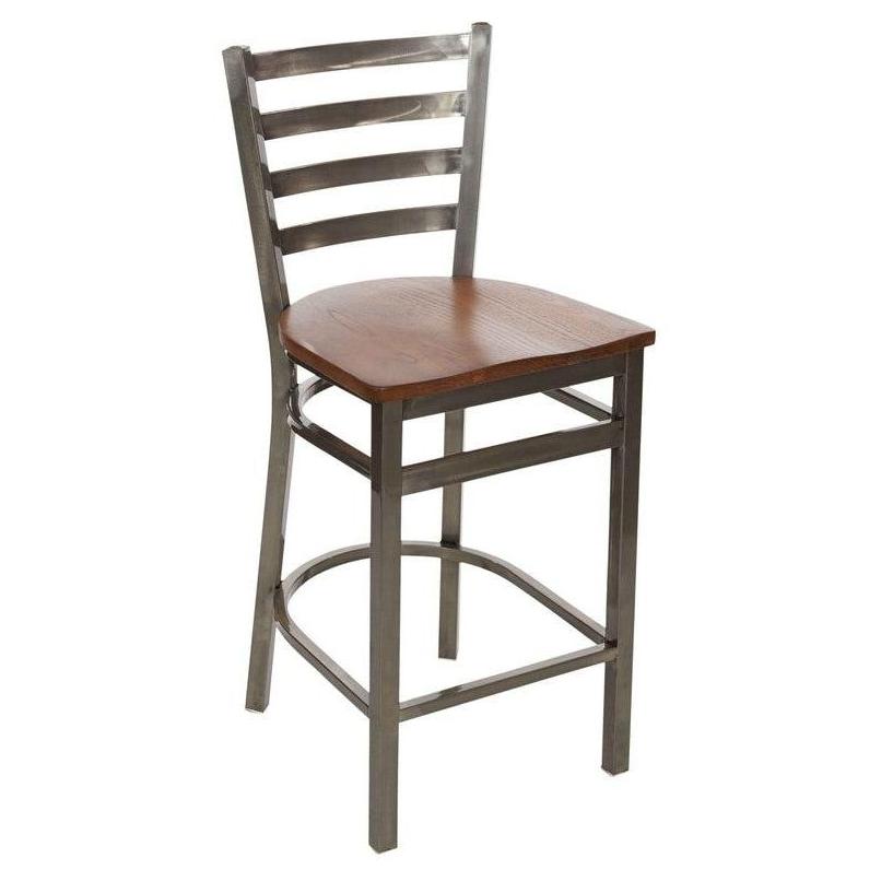 Taburete de altura de mostrador con respaldo tipo escalera PAOLA acabado transparente