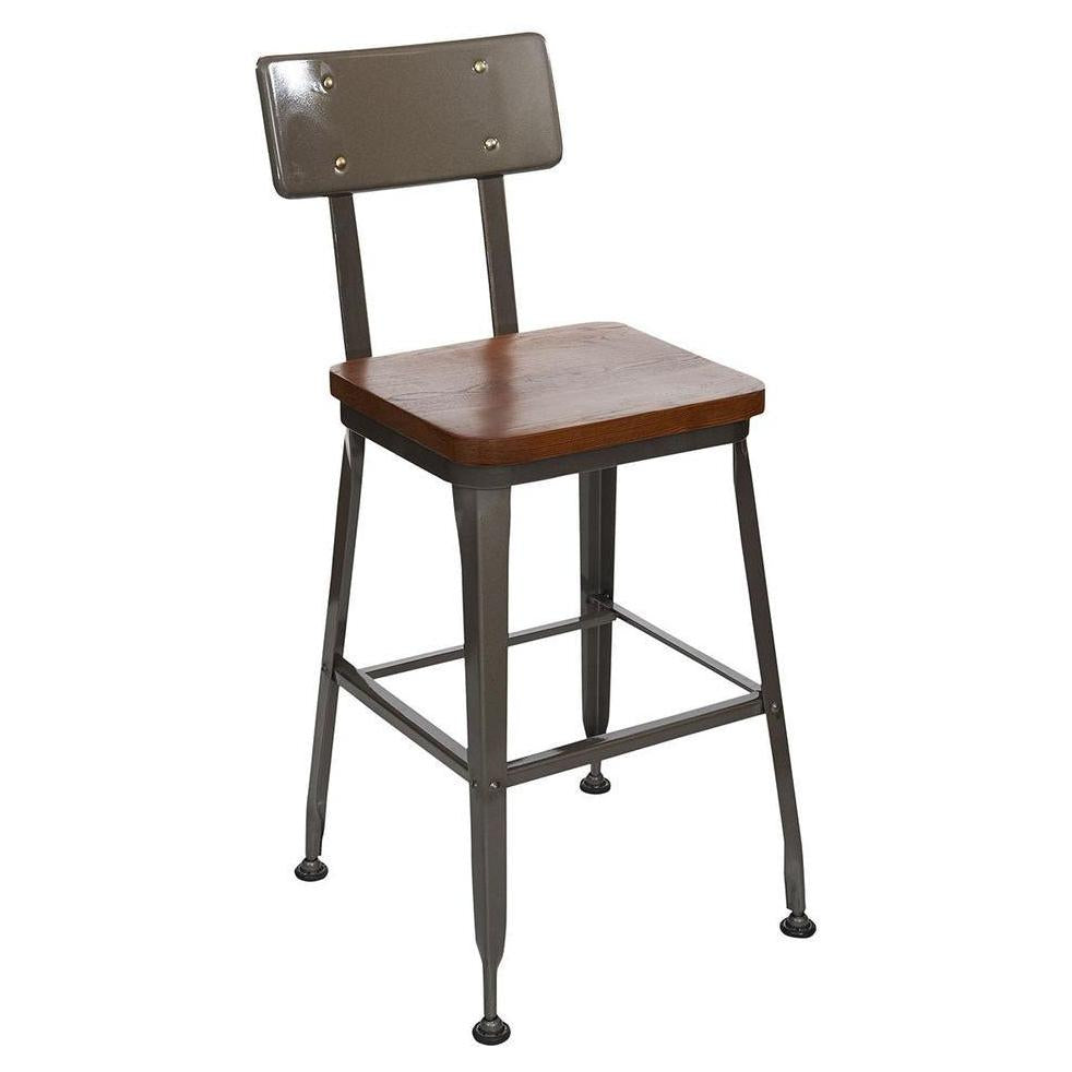 Taburete de altura de mostrador HARRIS con respaldo de metal