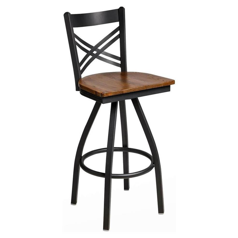 Tabouret de bar CROX à dossier croisé avec piétement pivotant