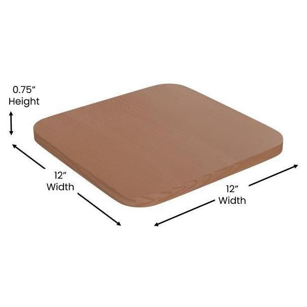 Tabouret hauteur comptoir STEELX avec dossier et assise imitation teck – hauteur 61 cm