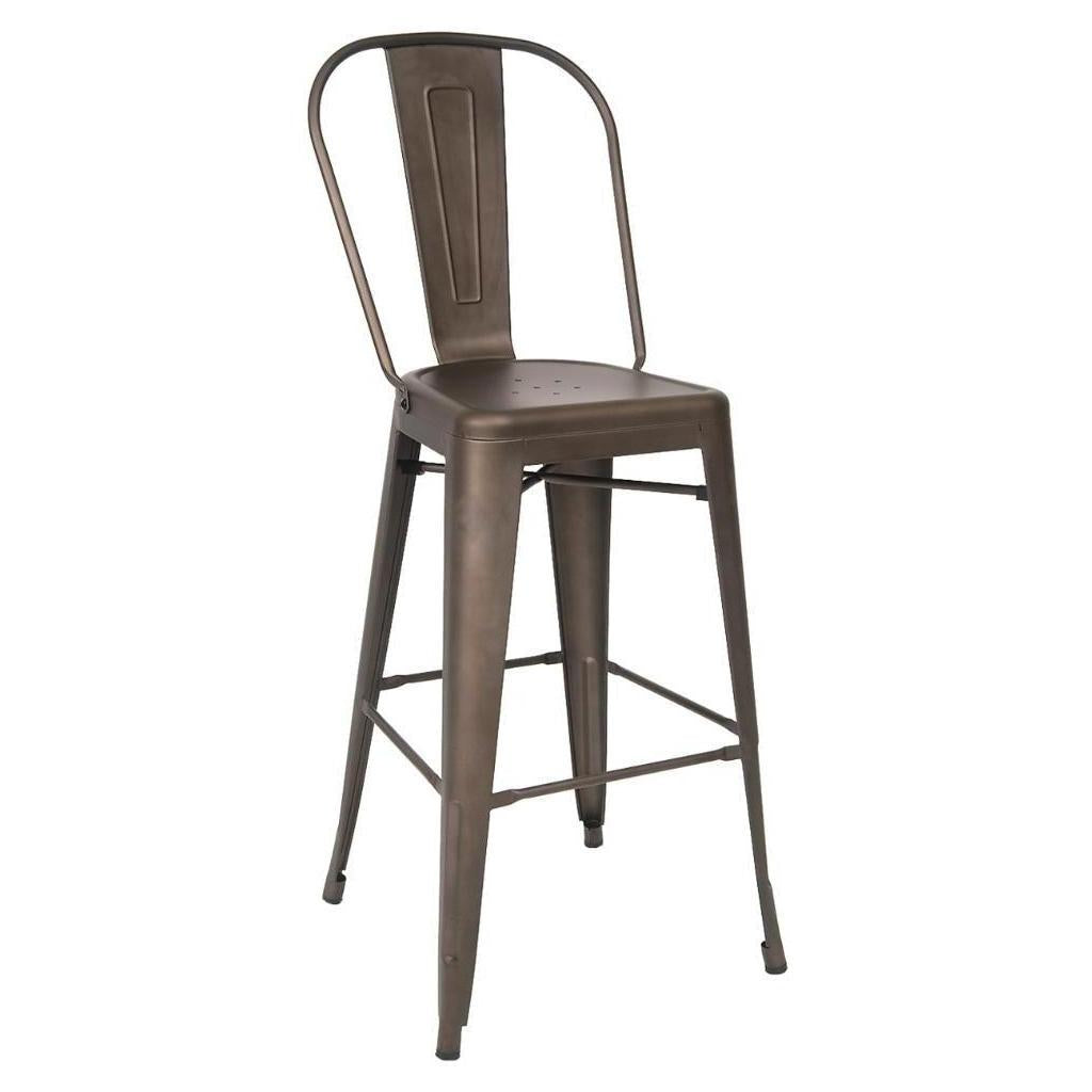 Bar stool STEELX indoor in gunmetal steel finish