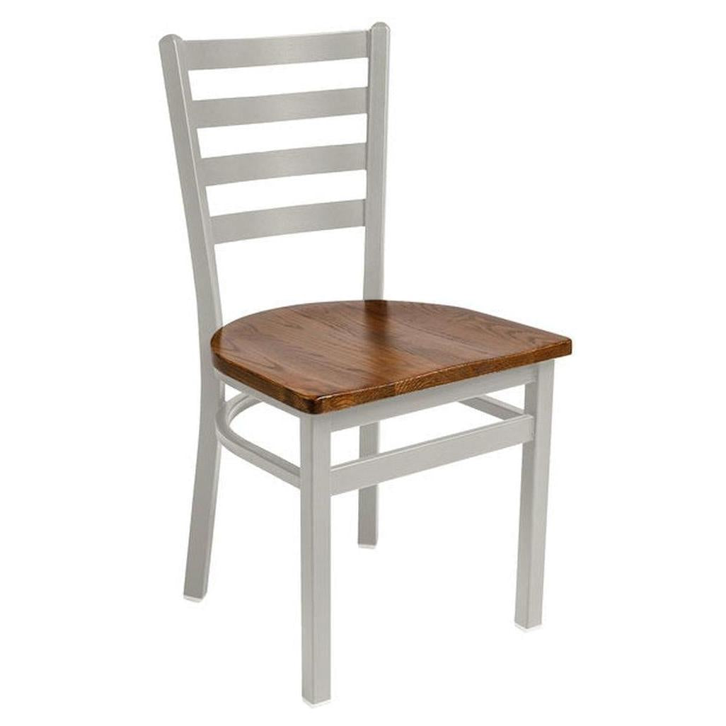 Chaise à dossier échelle PAOLA finition gris métallisé