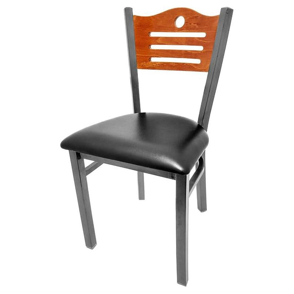 Chaise YLDI avec dossier bois et structure finition transparente