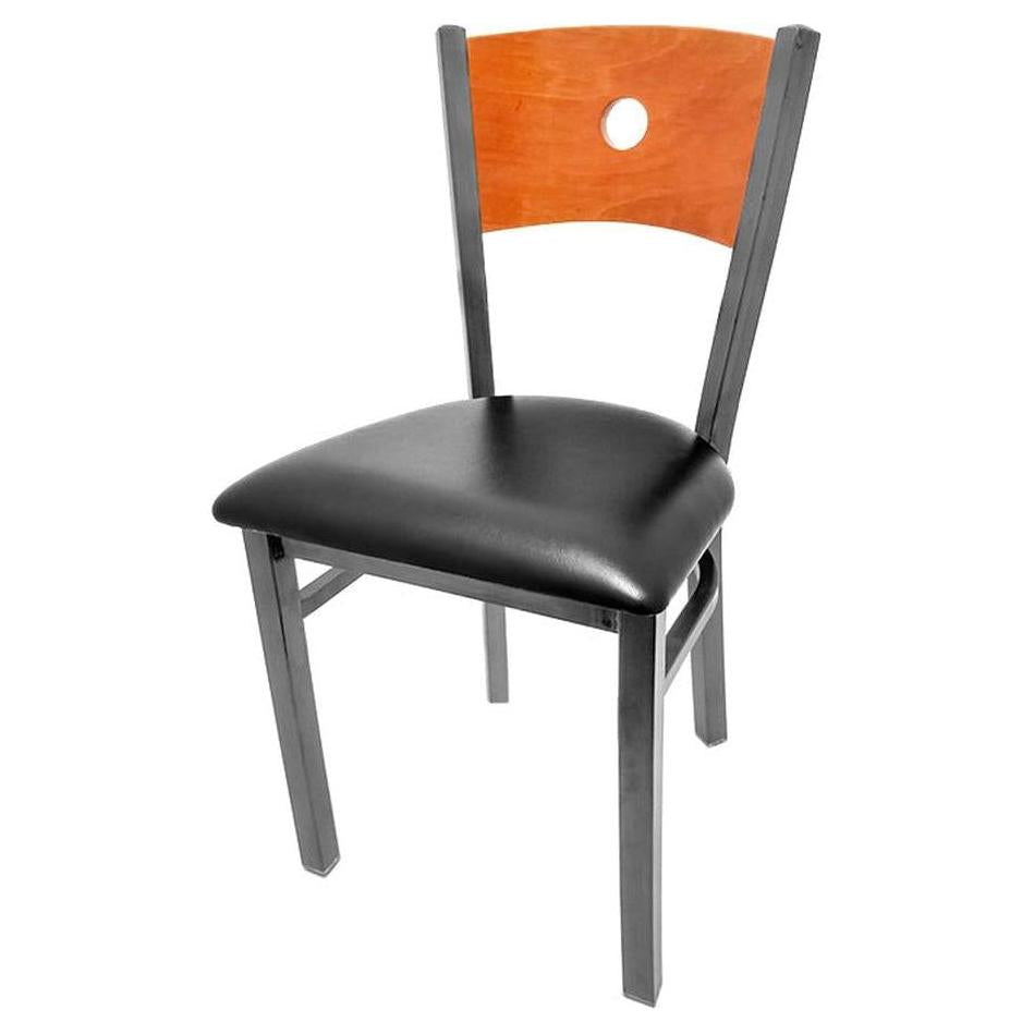 Chaise SALOON avec dossier bois et structure finition transparente