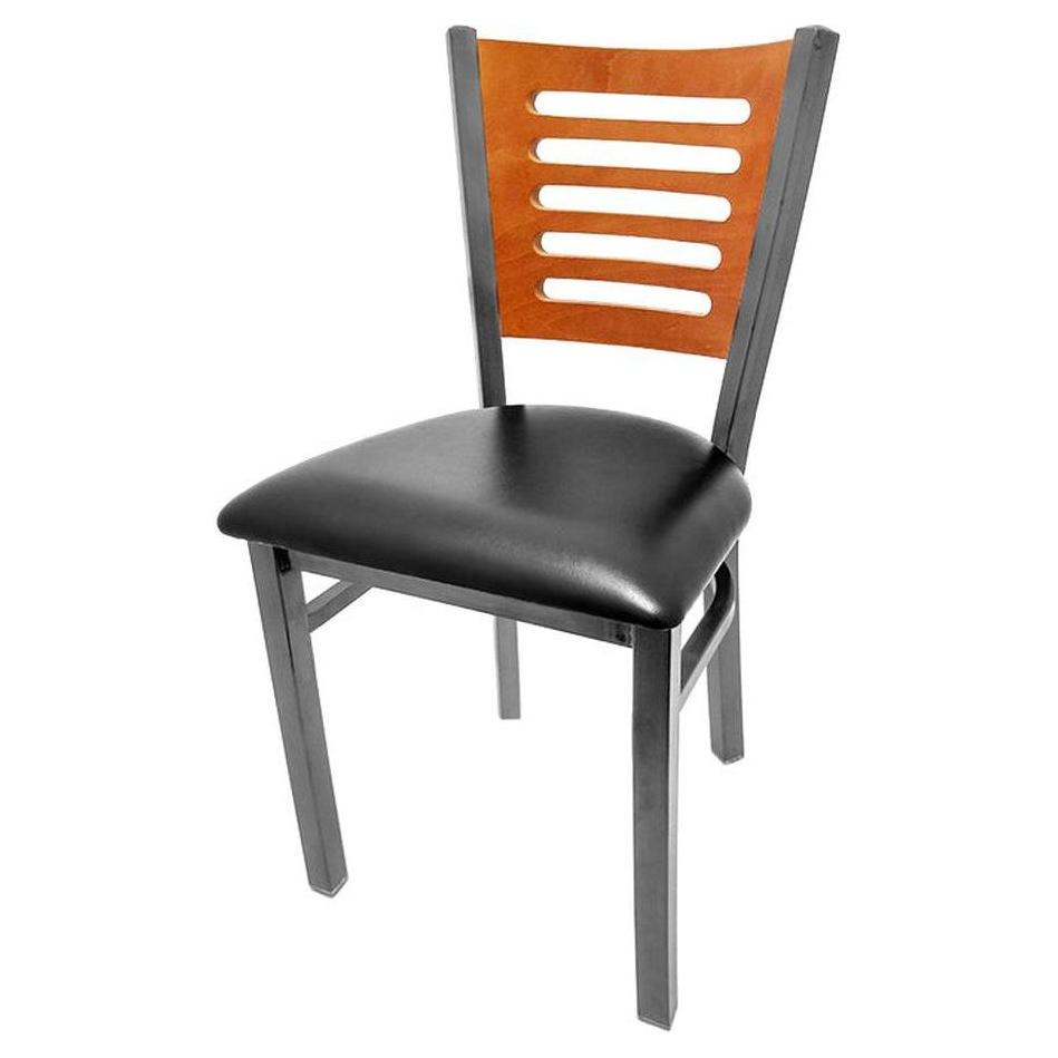 Chaise G5 with wooden backrest and transparent finish structure