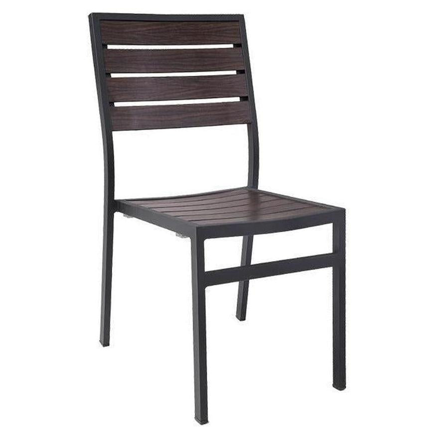 Tumbona exterior de aluminio con asiento y respaldo de listones de aluminio